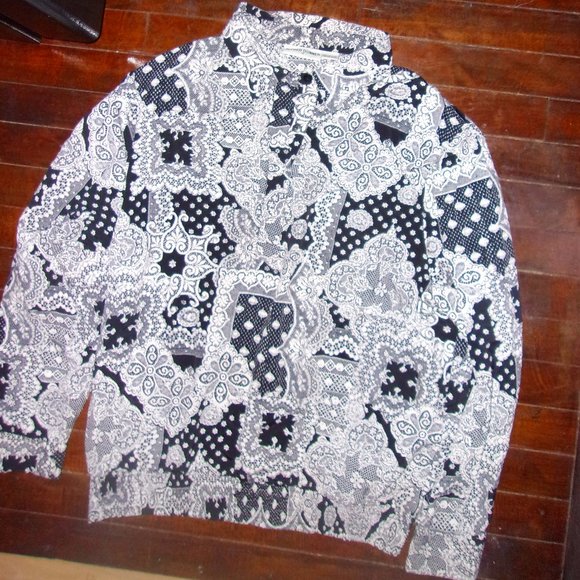 Alfred Dunner Tops - size large womens blouse black white  casual dress shirt  light